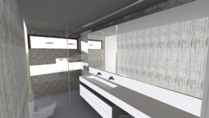 banheiro decorado com revestimento 3d